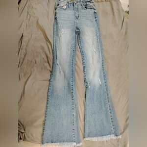 KanCan Distressed Light Blue Flare Jeans
